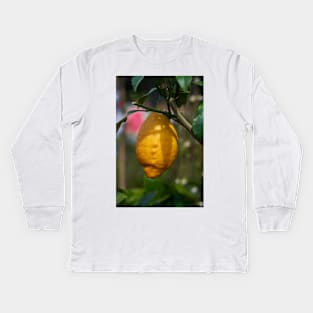 Single lemon in a tree Kids Long Sleeve T-Shirt